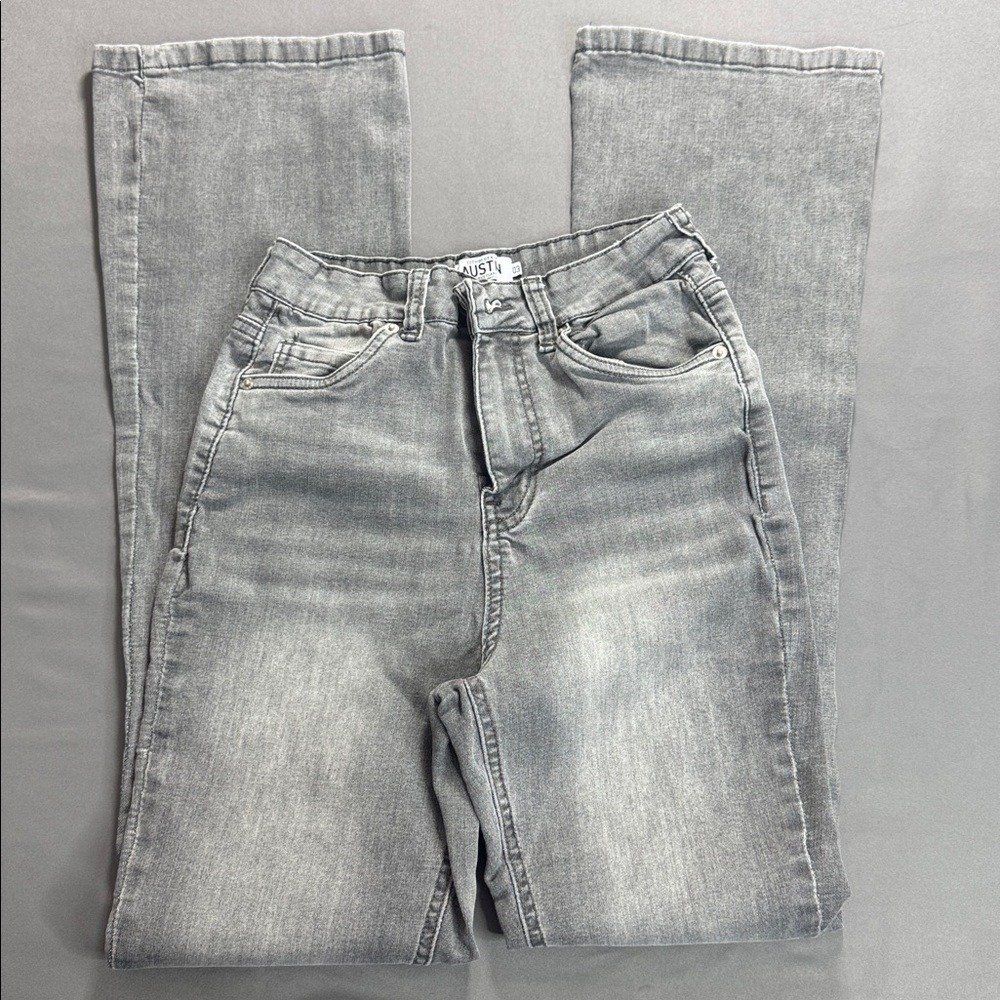 Refuge Denim Austin Curvy Flare Jeans‎ Grey High Rise Size 3
